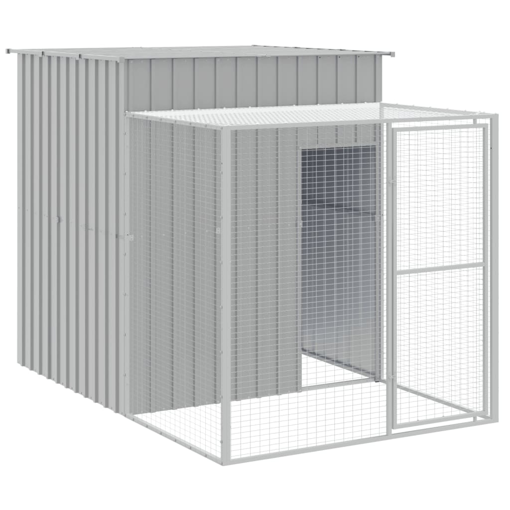 vidaXL Chicken Cage with Run Light Grey 165x455x181 cm Galvanised Steel