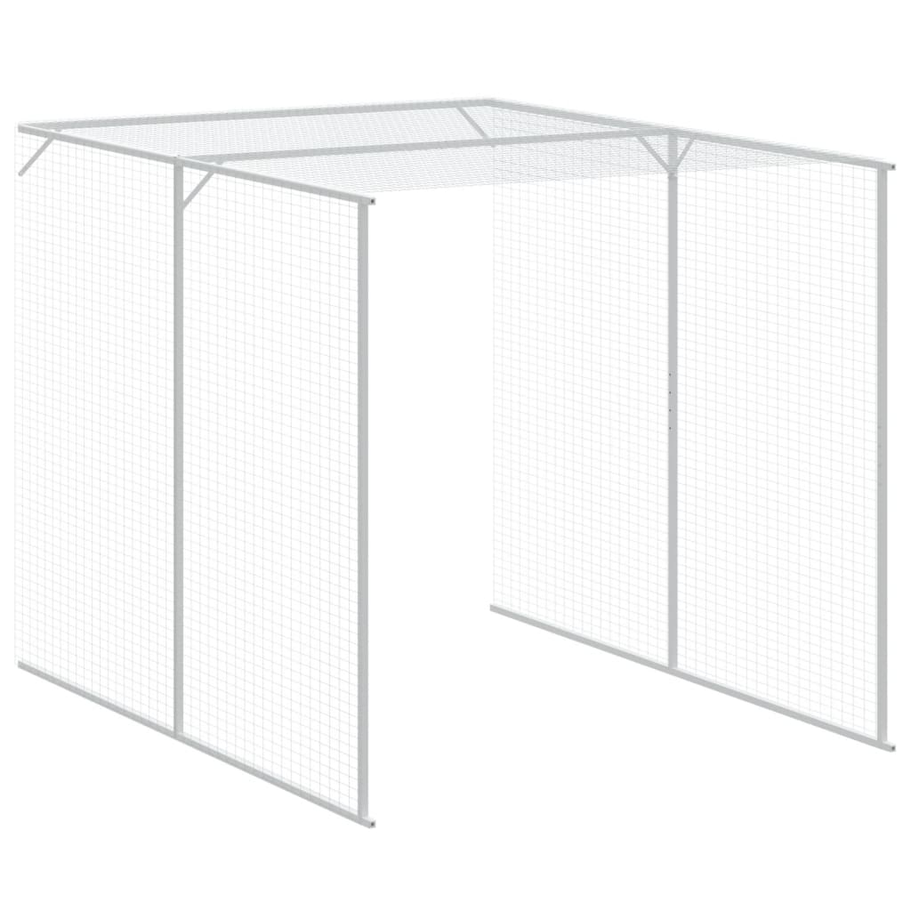 Chicken Cage with Run Light Grey 165x1271x181 cm Galvanised Steel