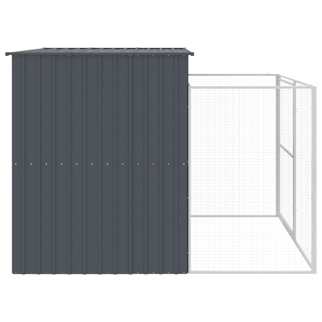 vidaXL Dog House with Run Anthracite 214x253x181 cm Galvanised Steel