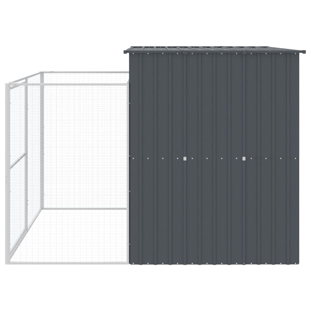 vidaXL Dog House with Run Anthracite 214x253x181 cm Galvanised Steel