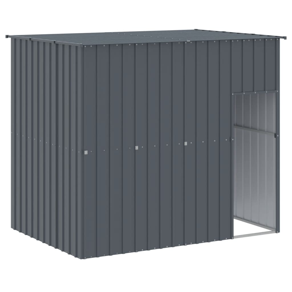 vidaXL Dog House with Run Anthracite 214x457x181 cm Galvanised Steel