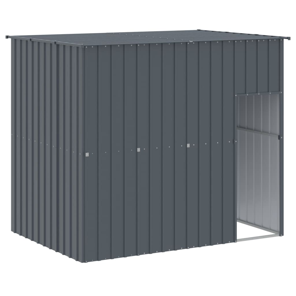 vidaXL Dog House with Run Anthracite 214x1273x181 cm Galvanised Steel