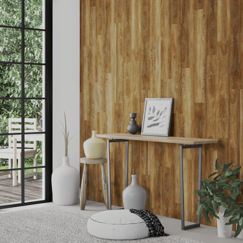 vidaXL Wall Panels Wood Look Brown PVC 4.12 m²