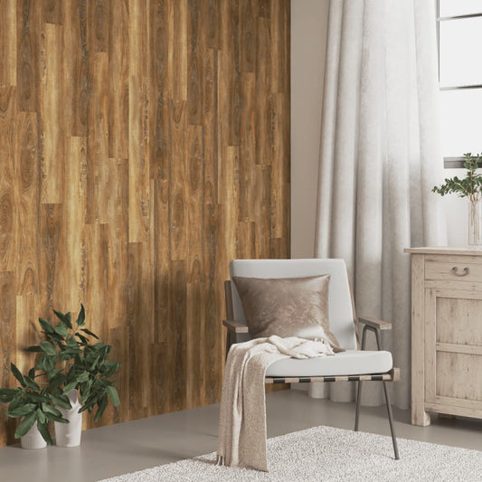 vidaXL Wall Panels Wood Look Brown PVC 4.12 m²