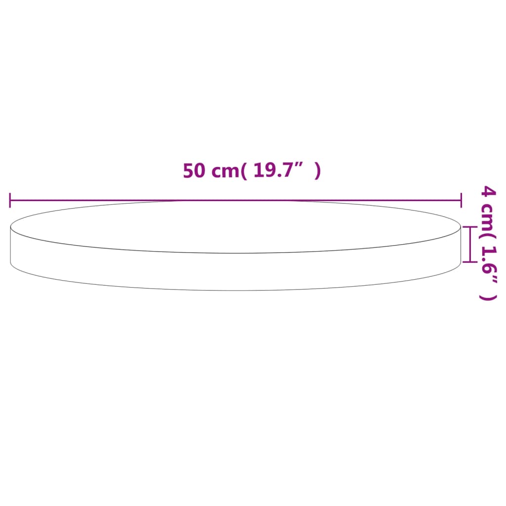 vidaXL Table Top Ø50x4 cm Round Solid Wood Beech