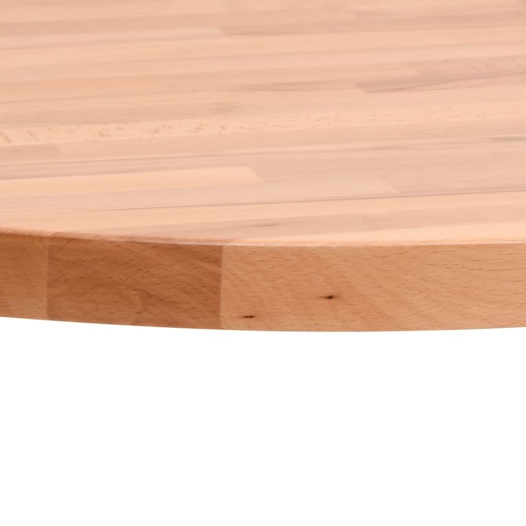 Table Top Ø90x1.5 cm Round Solid Wood Beech