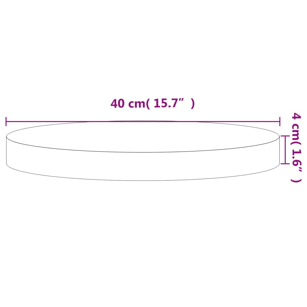 vidaXL Table Top Ø40x4 cm Round Solid Wood Beech