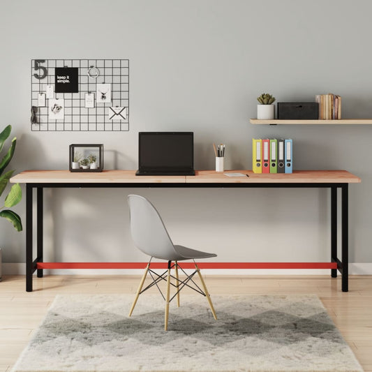 vidaXL Desk Top 220x55x2.5 cm Solid Wood Beech