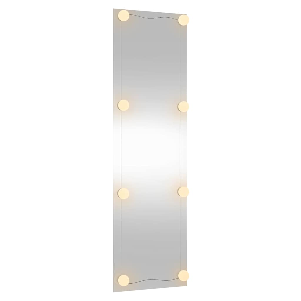 Wall Mirror with LED Lights 30x100 cm Glass Rectangle