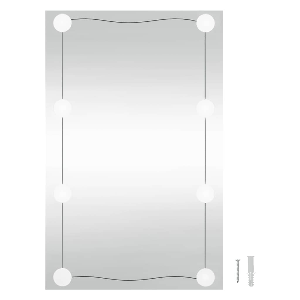 Wall Mirror with LED Lights 40x60 cm Glass Rectangle