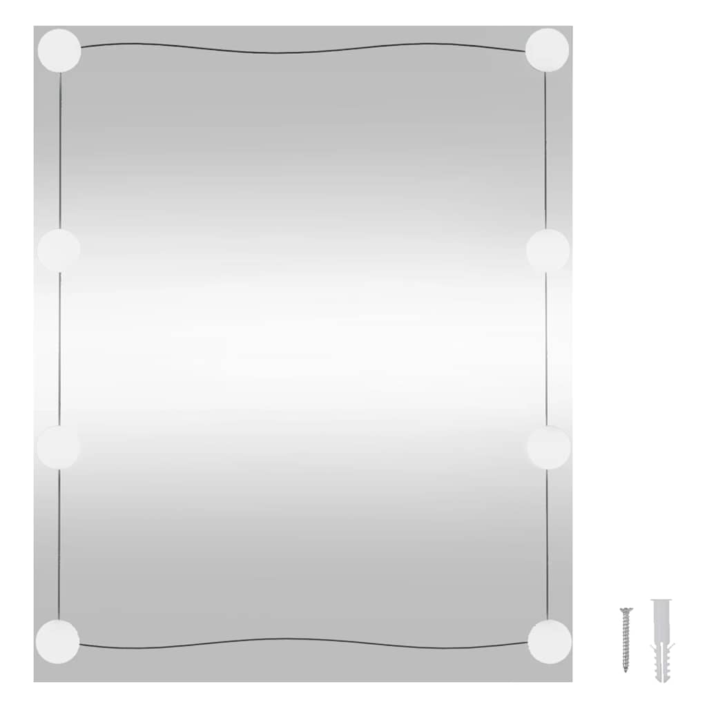 Wall Mirror with LED Lights 50x60 cm Glass Rectangle