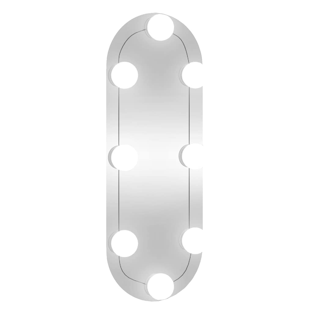 Wall Mirror with LED Lights 15x40 cm Glass Oval