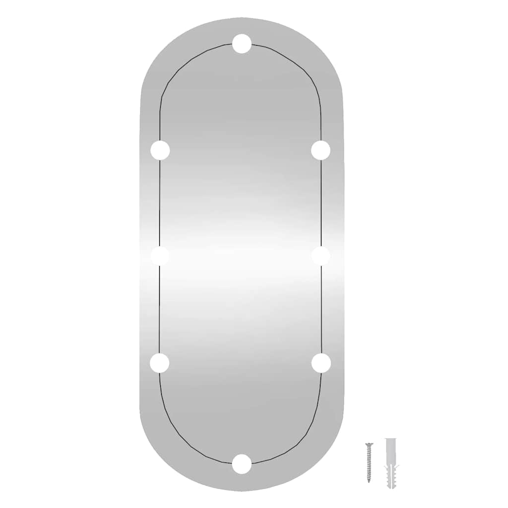 Wall Mirror with LED Lights 45x100 cm Glass Oval