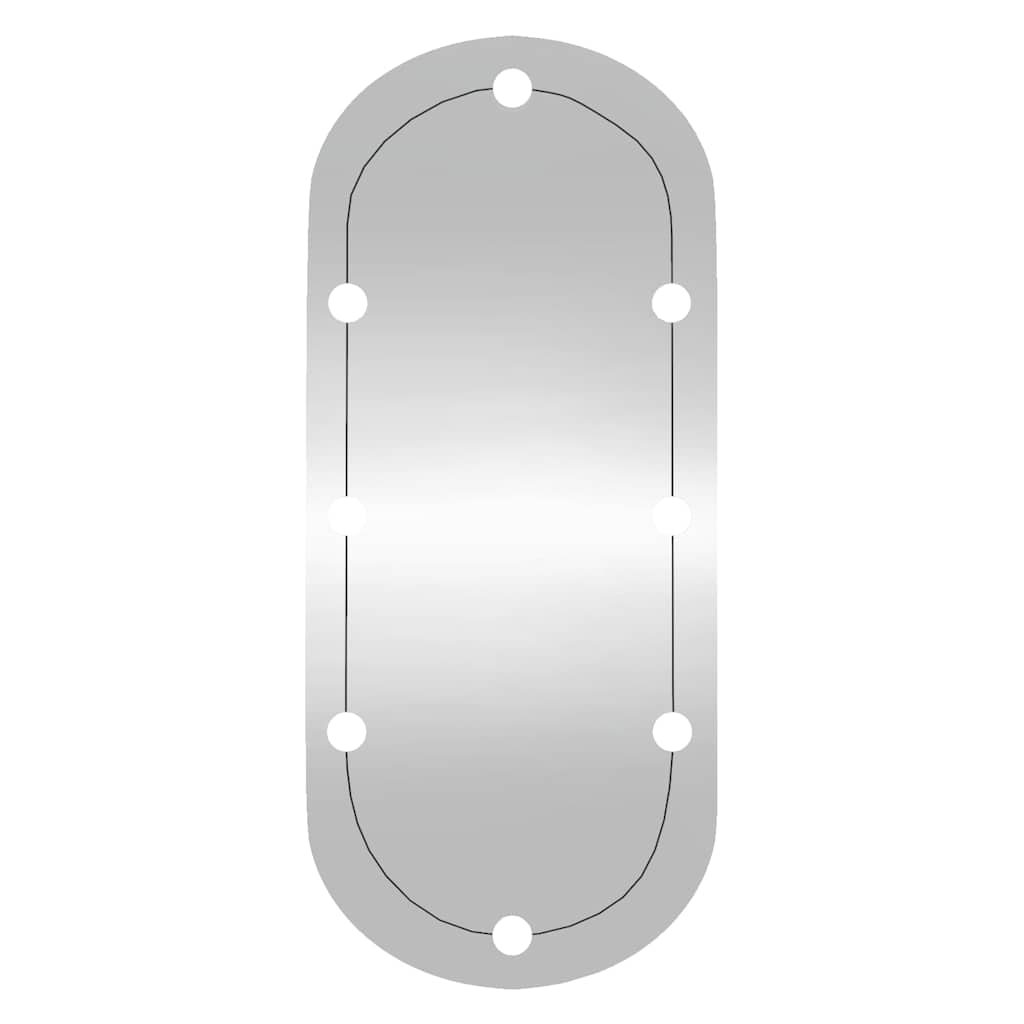 Wall Mirror with LED Lights 45x100 cm Glass Oval