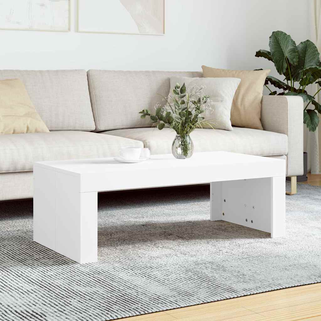 Coffee Table White 102x50x36 cm Engineered Wood