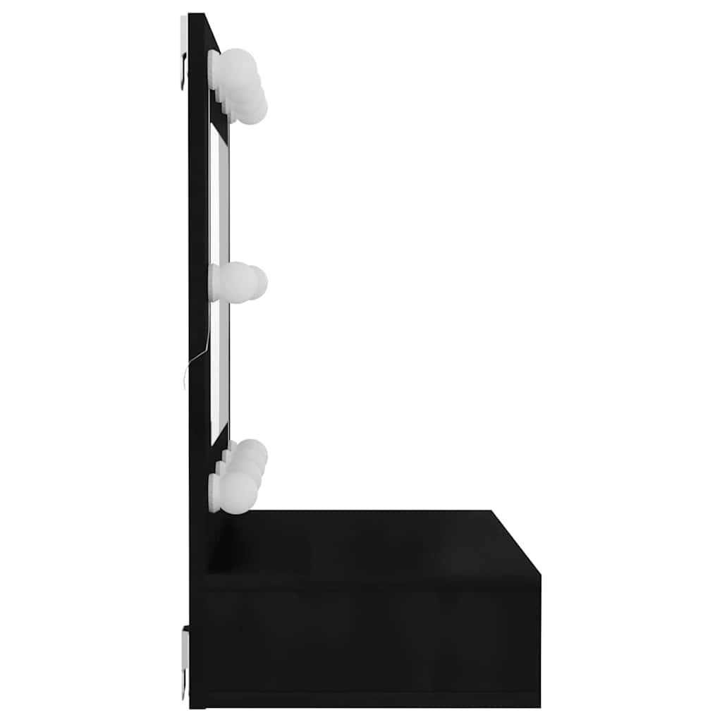 Mirror Cabinet with LED Black 60x31,5x62 cm