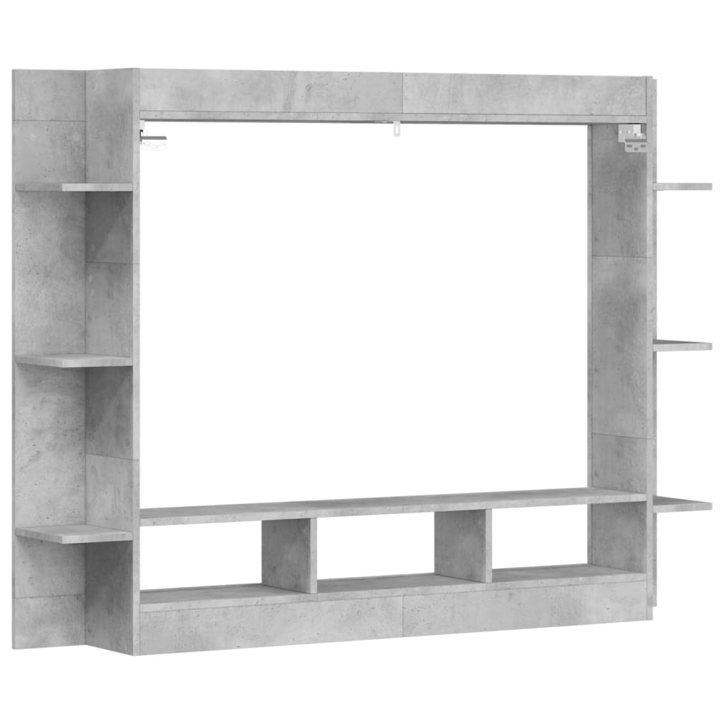 vidaXL TV Cabinet Concrete Grey 152x22x113 cm Engineered Wood