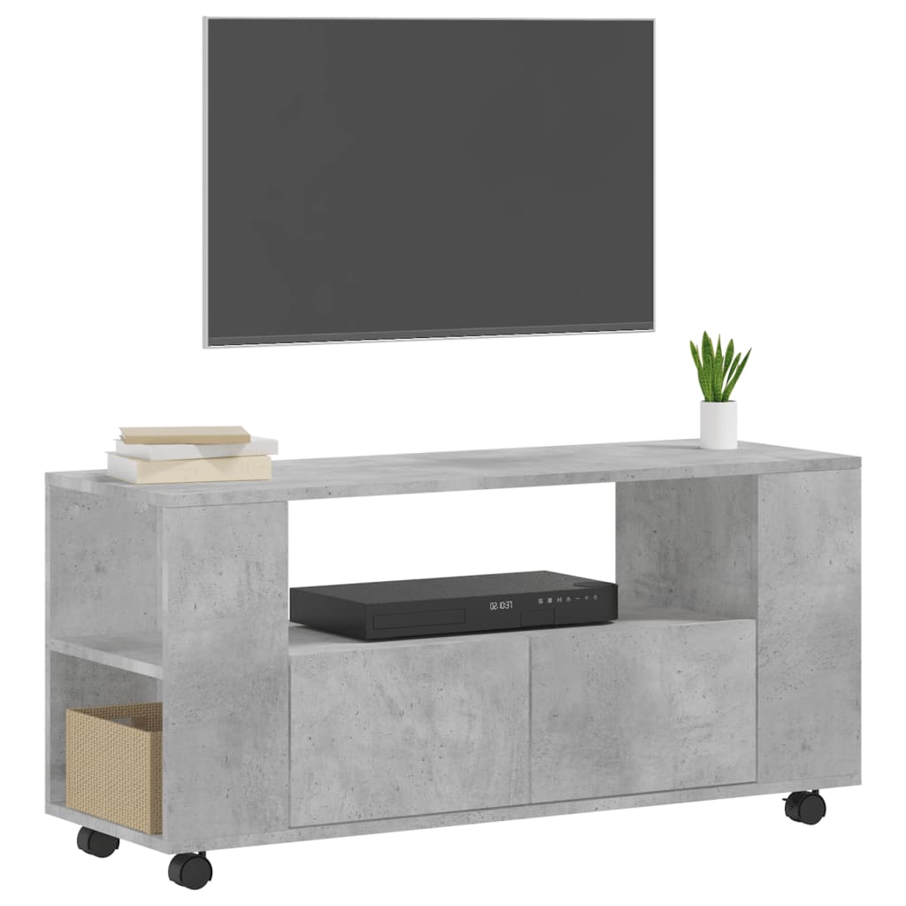 vidaXL TV Cabinet Concrete Grey 102x34.5x43 cm Engineered Wood