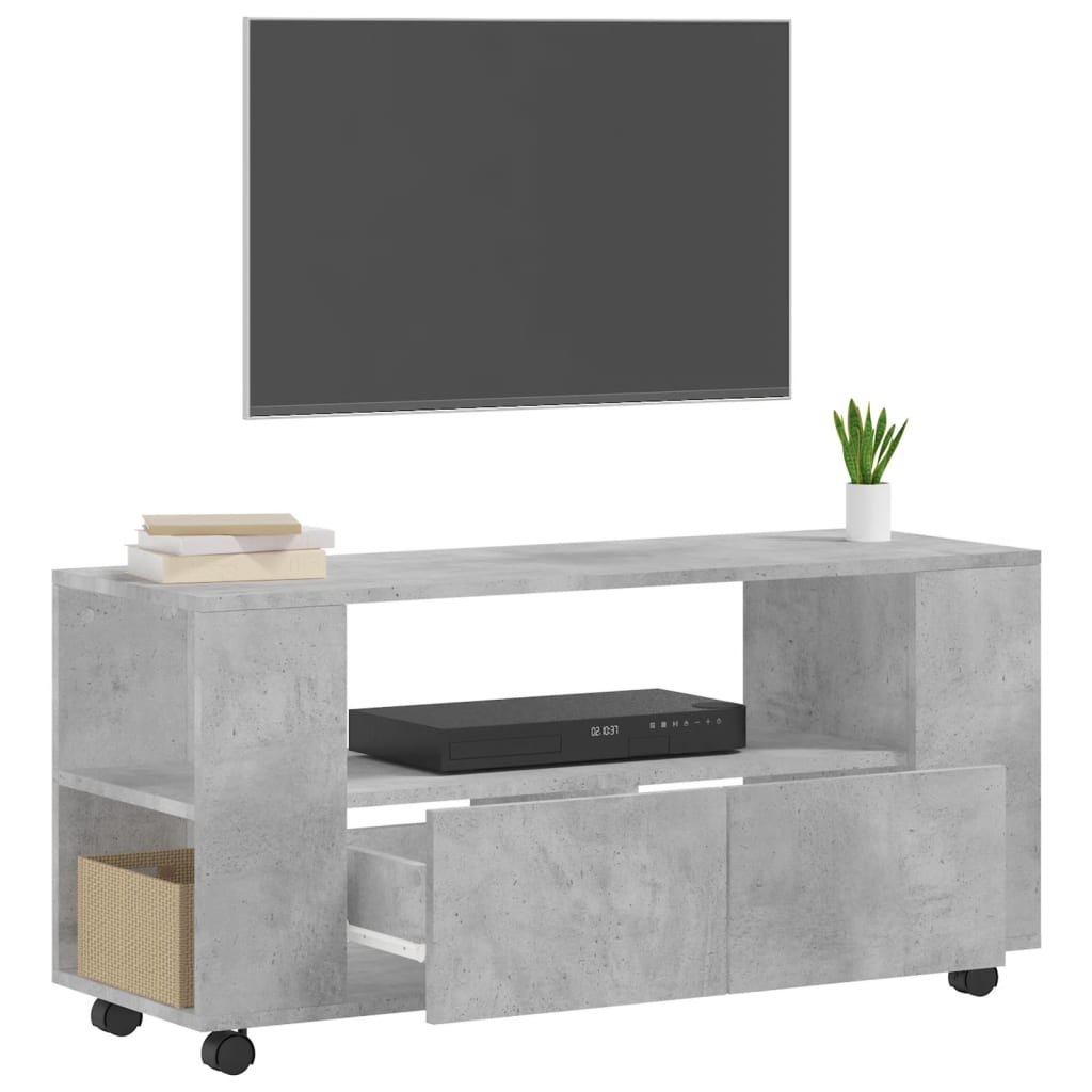 vidaXL TV Cabinet Concrete Grey 102x34.5x43 cm Engineered Wood