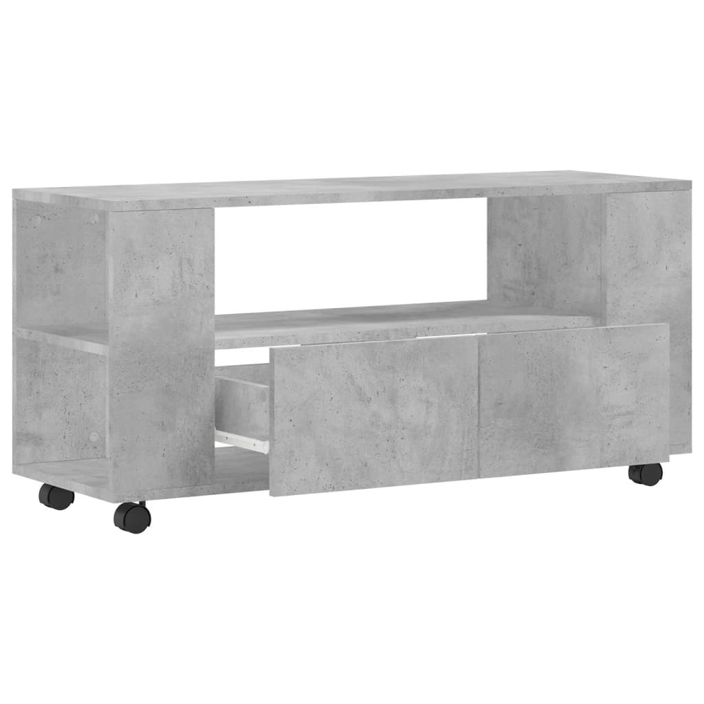 vidaXL TV Cabinet Concrete Grey 102x34.5x43 cm Engineered Wood