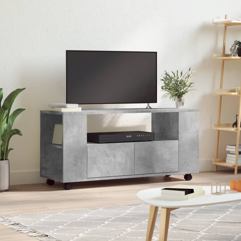 vidaXL TV Cabinet Concrete Grey 102x34.5x43 cm Engineered Wood