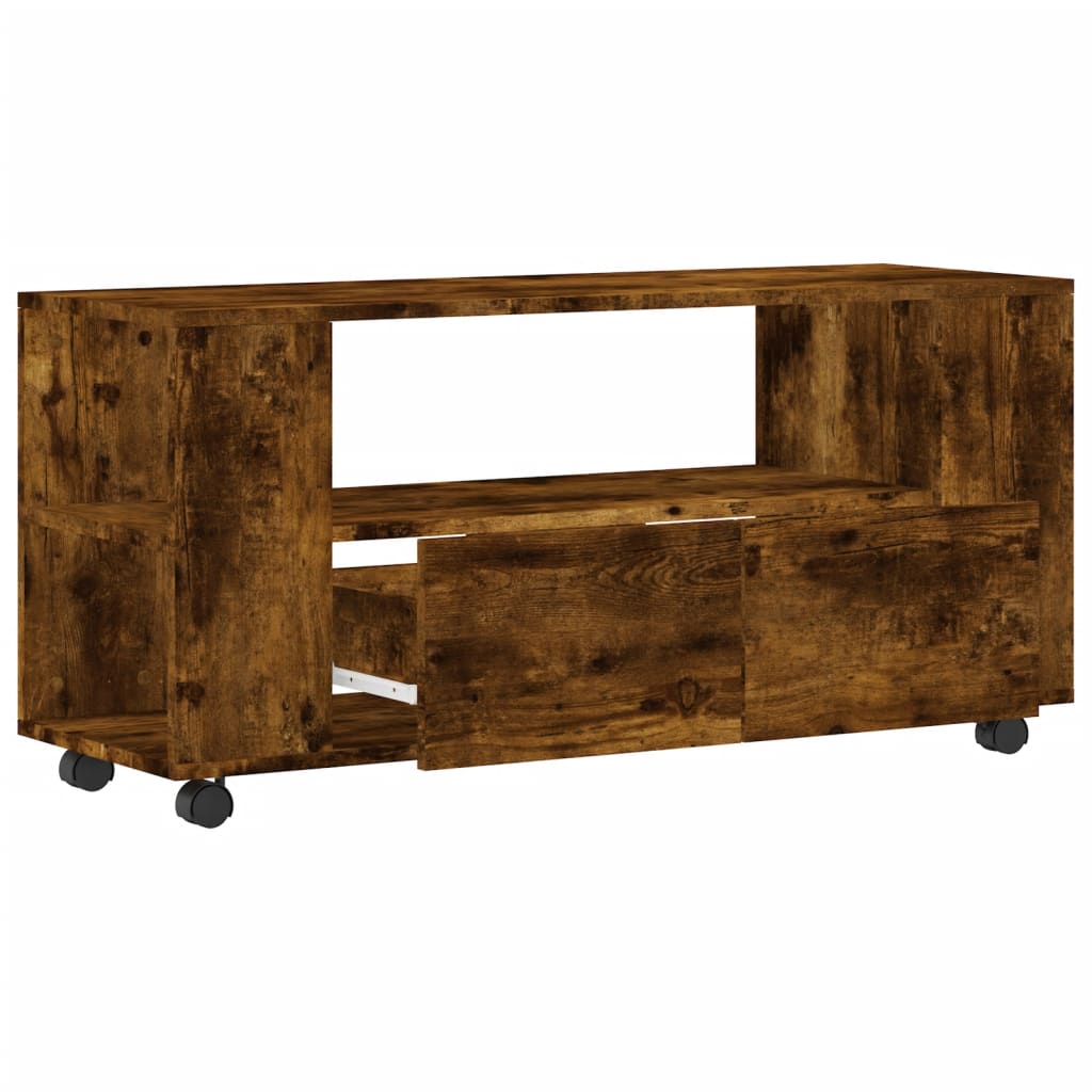 TV Cabinet Smoked Oak 102x34,5x43 cm Engineered Wood