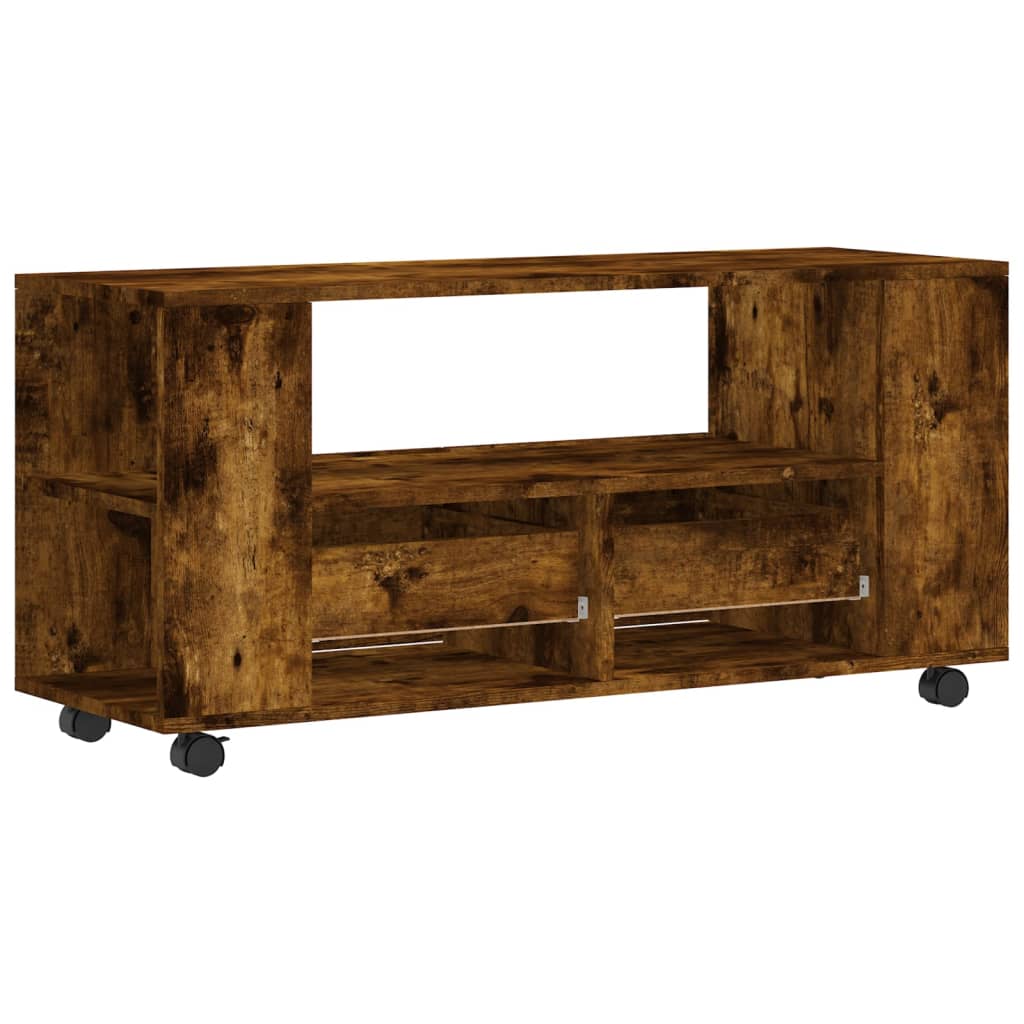 TV Cabinet Smoked Oak 102x34,5x43 cm Engineered Wood