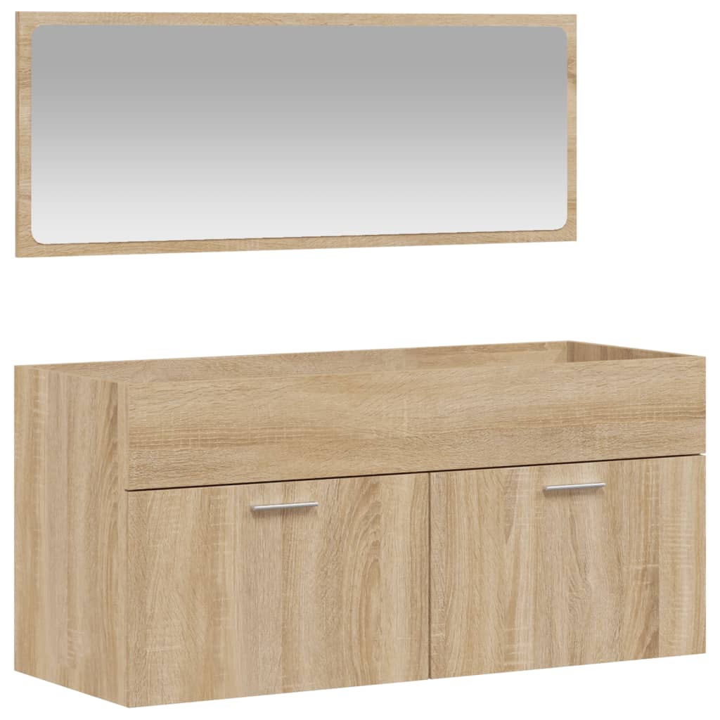 vidaXL Bathroom Cabinet with Mirror Sonoma Oak Engineered Wood