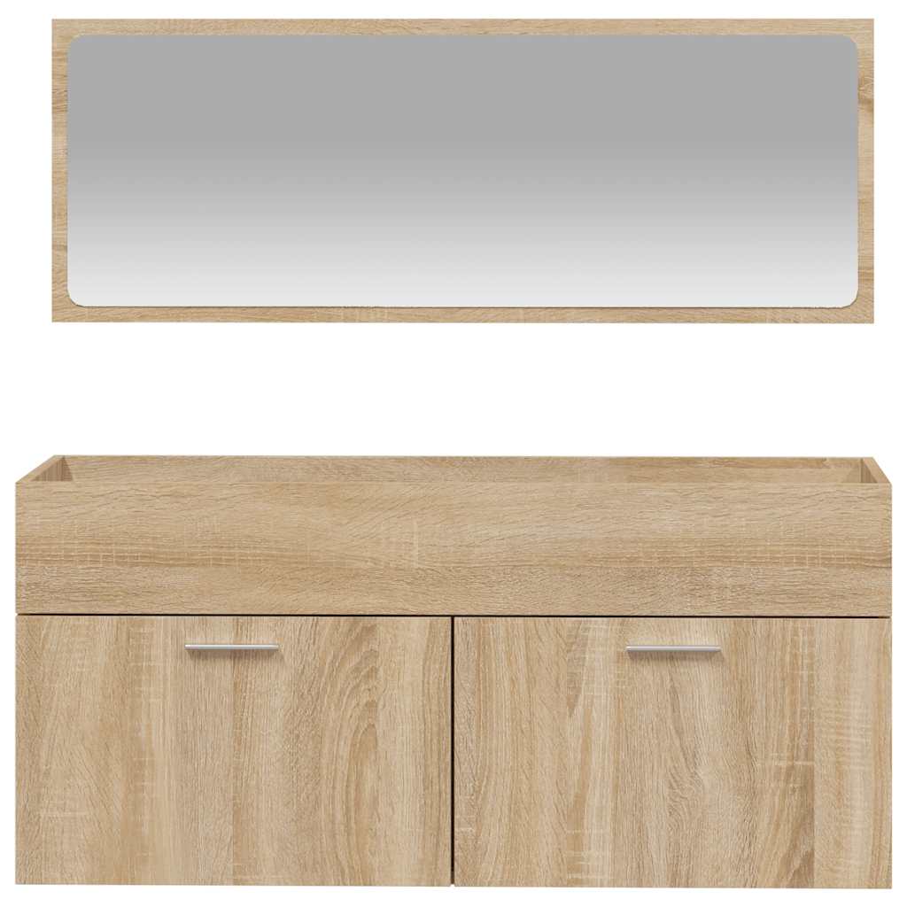 vidaXL Bathroom Cabinet with Mirror Sonoma Oak Engineered Wood