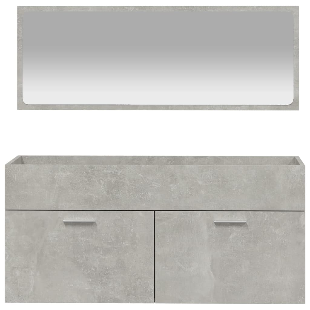 vidaXL Bathroom Cabinet with Mirror Concrete Grey Engineered Wood