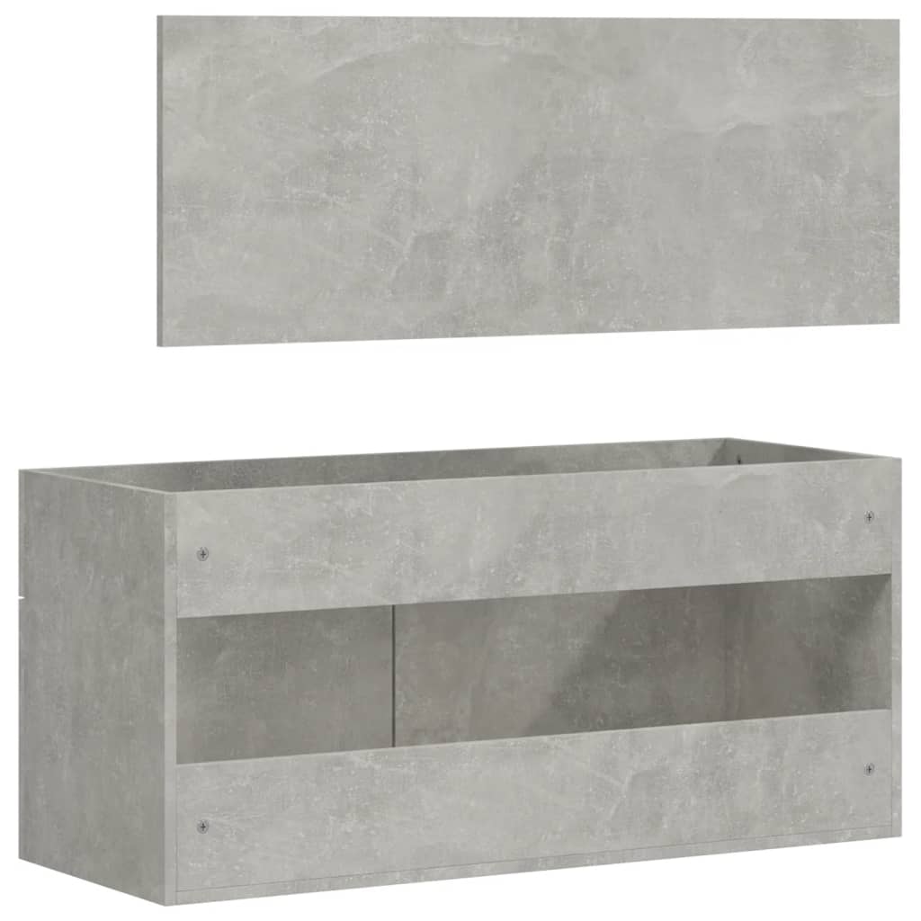 vidaXL Bathroom Cabinet with Mirror Concrete Grey Engineered Wood