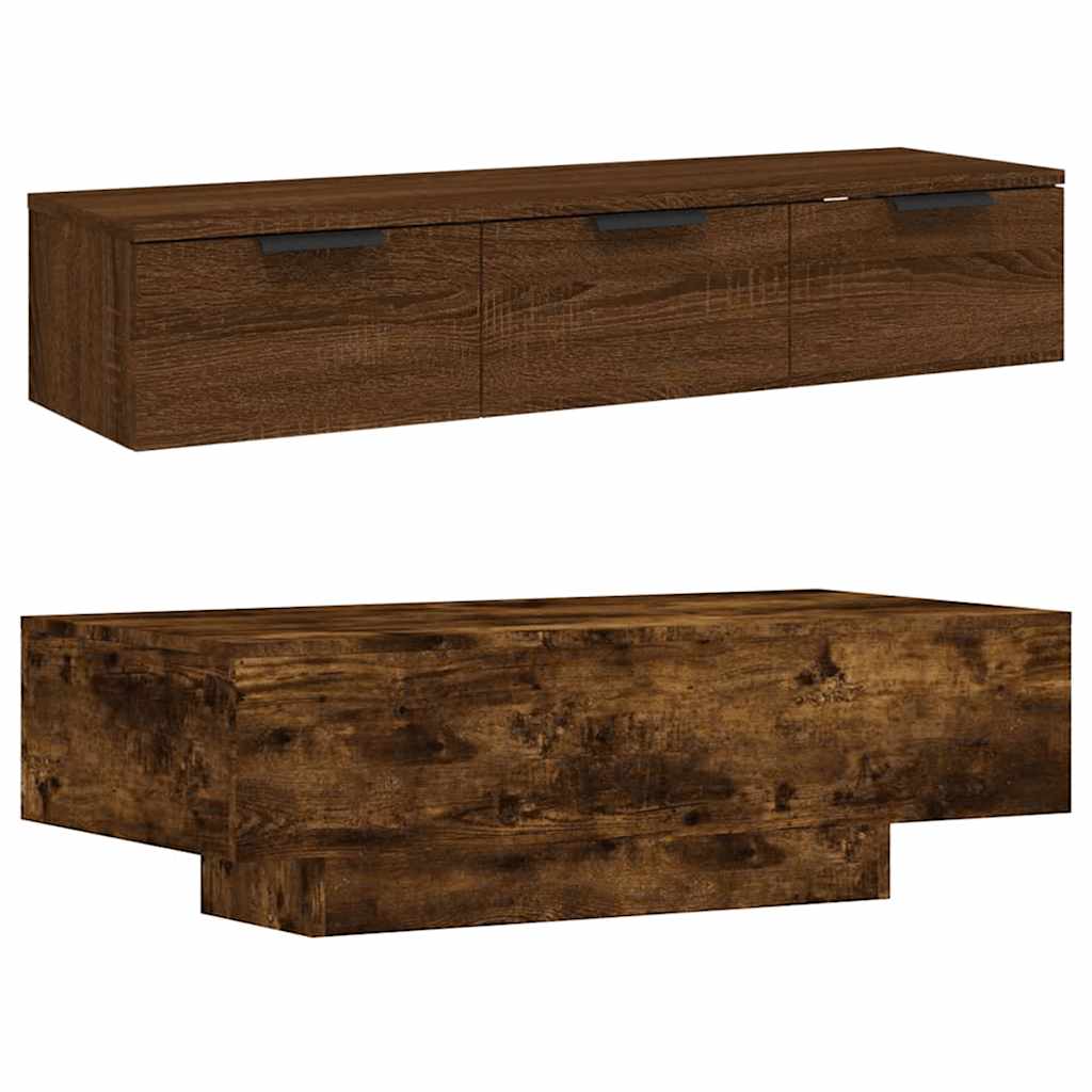 Coffee Table Smoked Oak 100x49,5x31 cm Engineered Wood