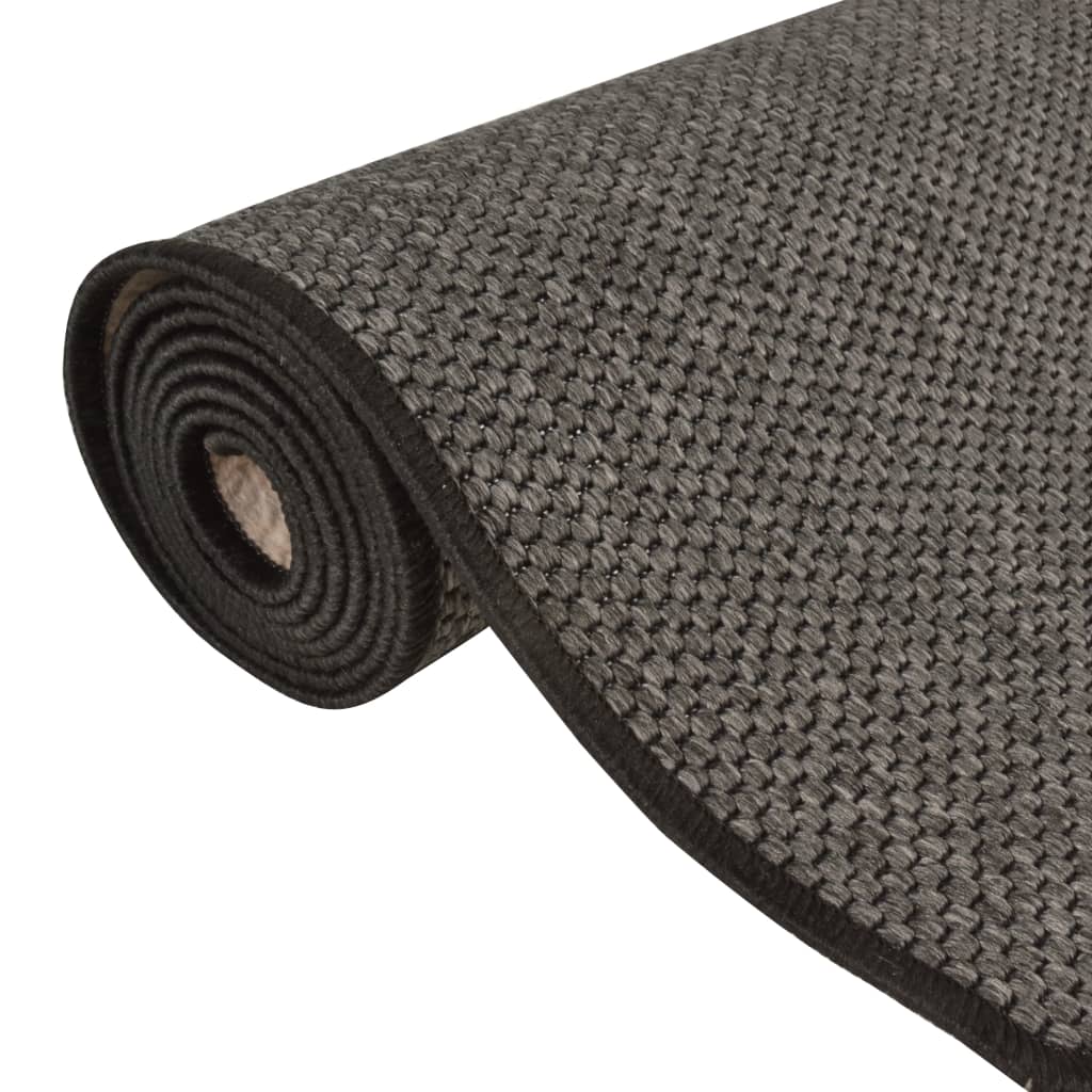 Carpet Runner Sisal Look Anthracite 80x300 cm