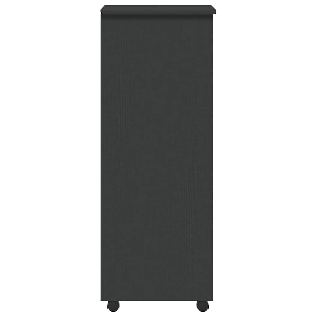 Rolling Cabinet with Drawers MOSS Grey Solid Wood Pine
