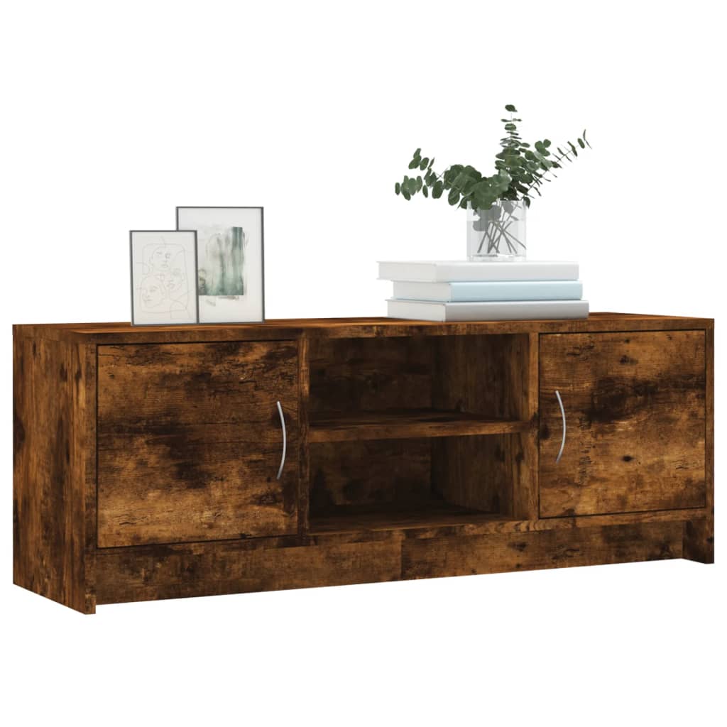 TV Cabinet Smoked Oak 102x30x37.5 cm Engineered Wood