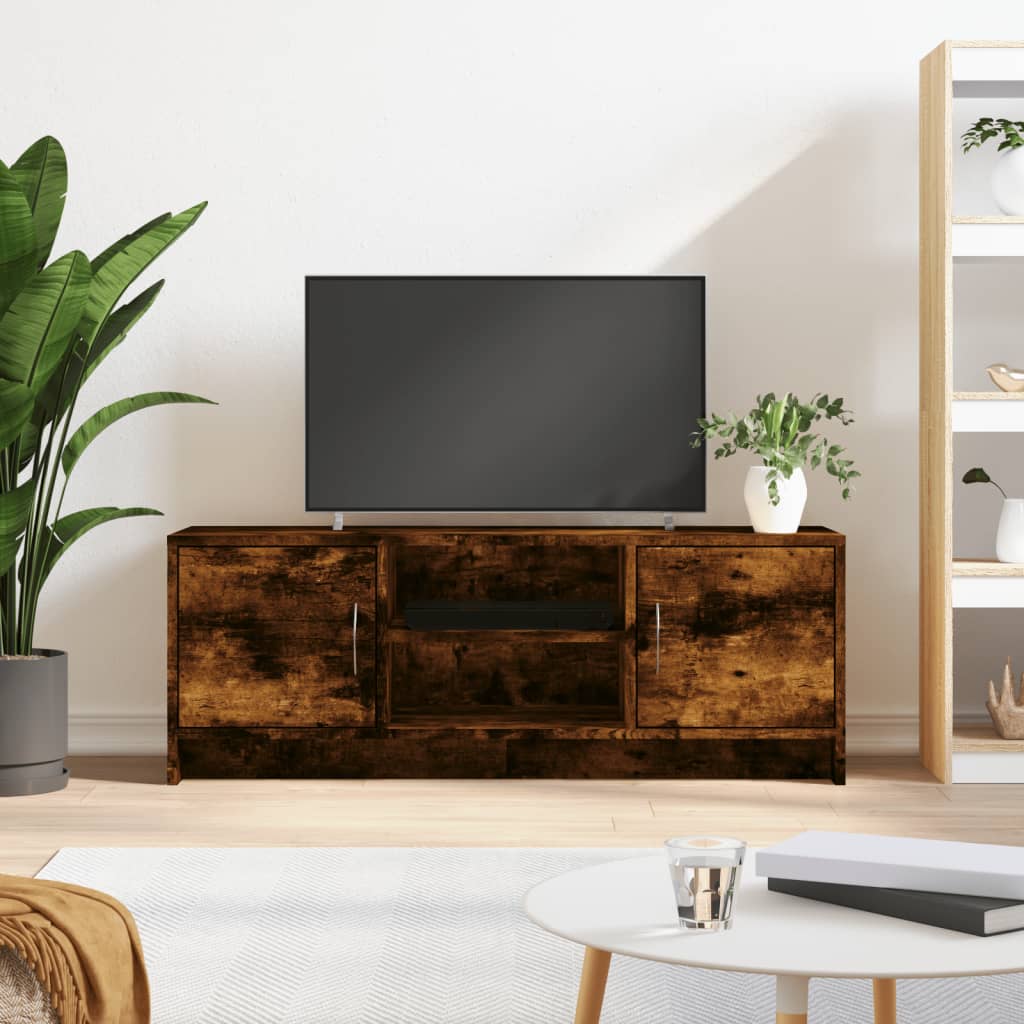TV Cabinet Smoked Oak 102x30x37,5 cm Engineered Wood