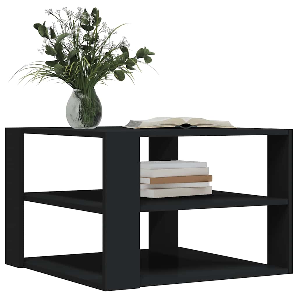 Coffee Table Black 58x58x40 cm Engineered Wood