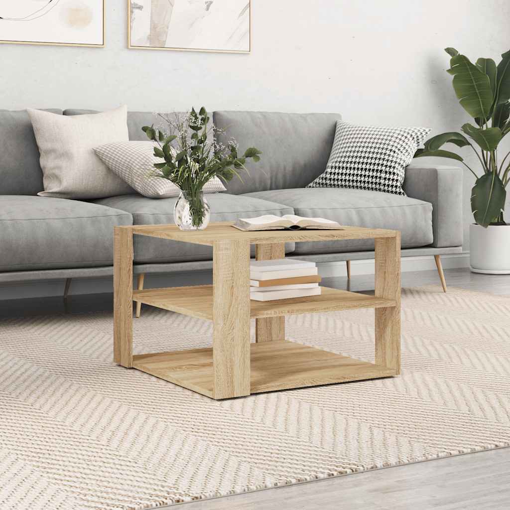 Coffee Table Sonoma Oak 58x58x40 cm Engineered Wood