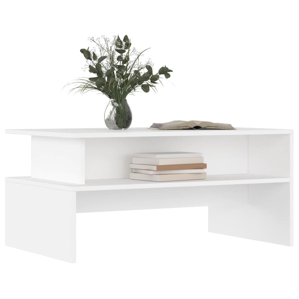 Coffee Table White 90x55x42,5 cm Engineered Wood