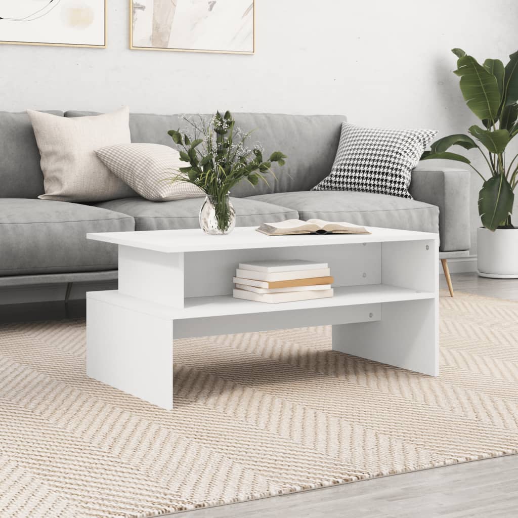 Coffee Table White 90x55x42,5 cm Engineered Wood