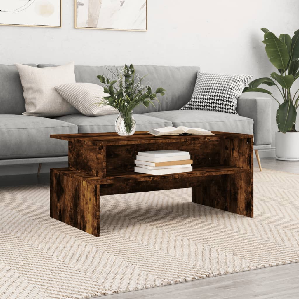 Coffee Table Smoked Oak 90x55x42,5 cm Engineered Wood