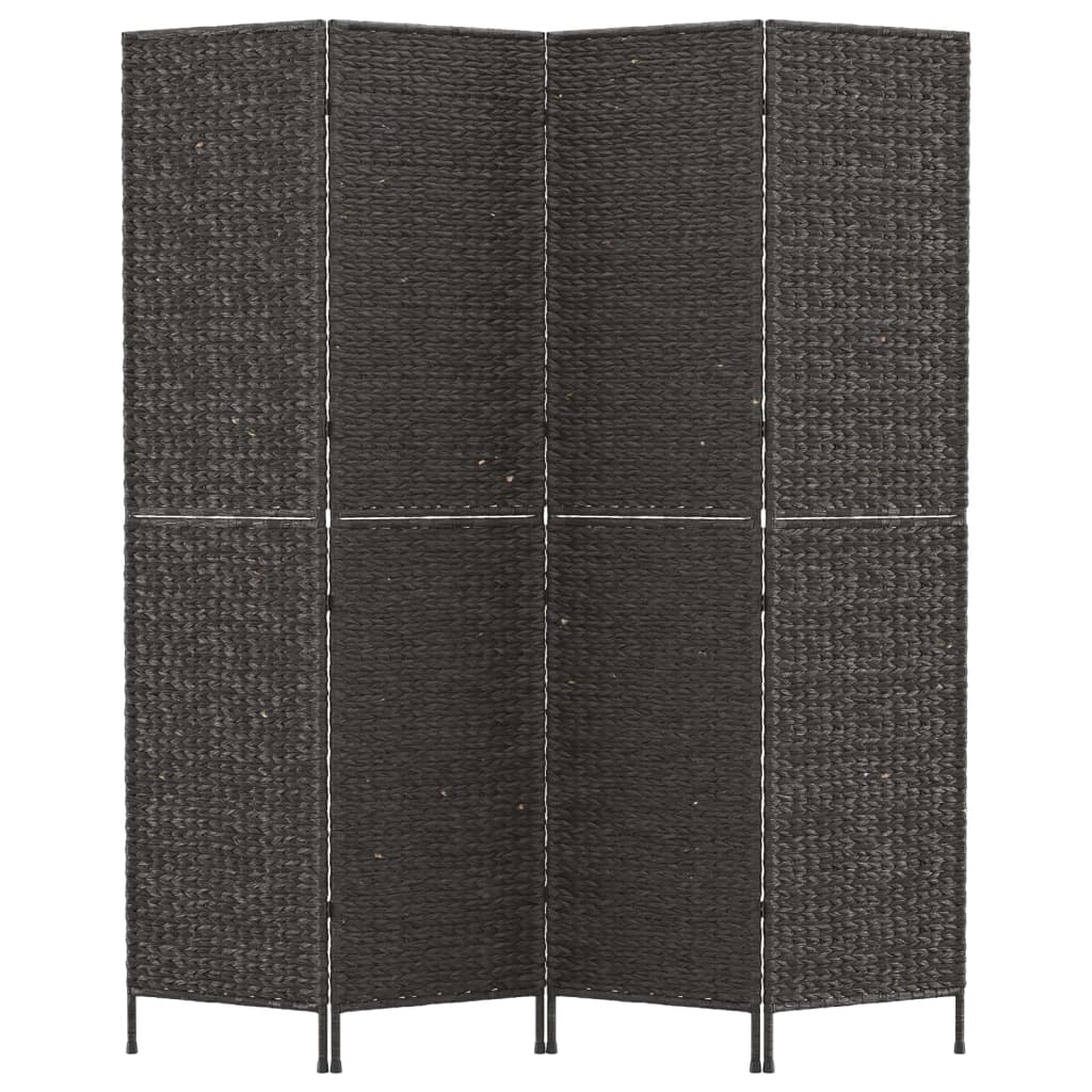 vidaXL Room Divider 4-Panel Black 163x180 cm Water Hyacinth