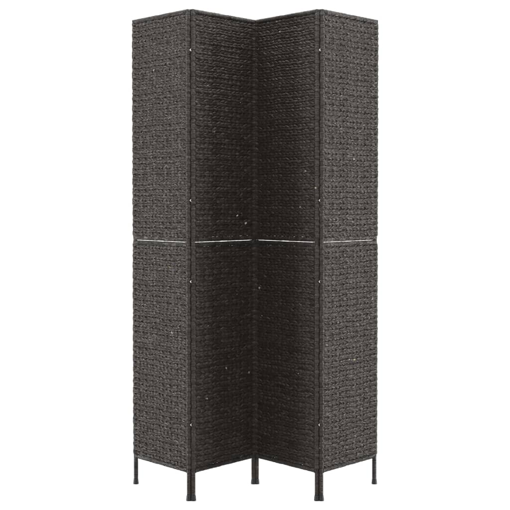 vidaXL Room Divider 4-Panel Black 163x180 cm Water Hyacinth