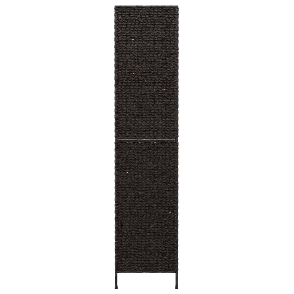 vidaXL Room Divider 4-Panel Black 163x180 cm Water Hyacinth