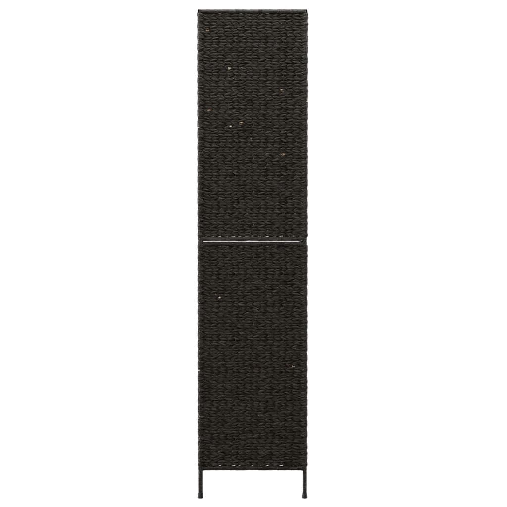 vidaXL Room Divider 5-Panel Black 205x180 cm Water Hyacinth