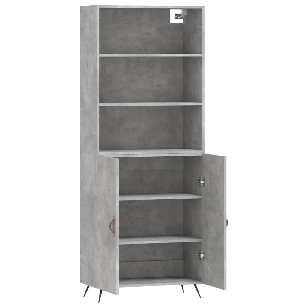 Highboard Concrete Grey 69,5x34x180 cm Engineered Wood