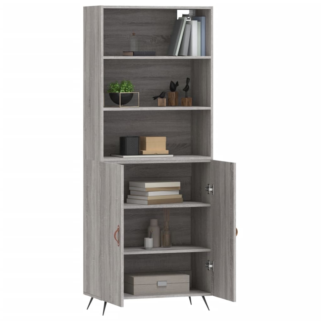 Highboard Grey Sonoma 69,5x34x180 cm Engineered Wood