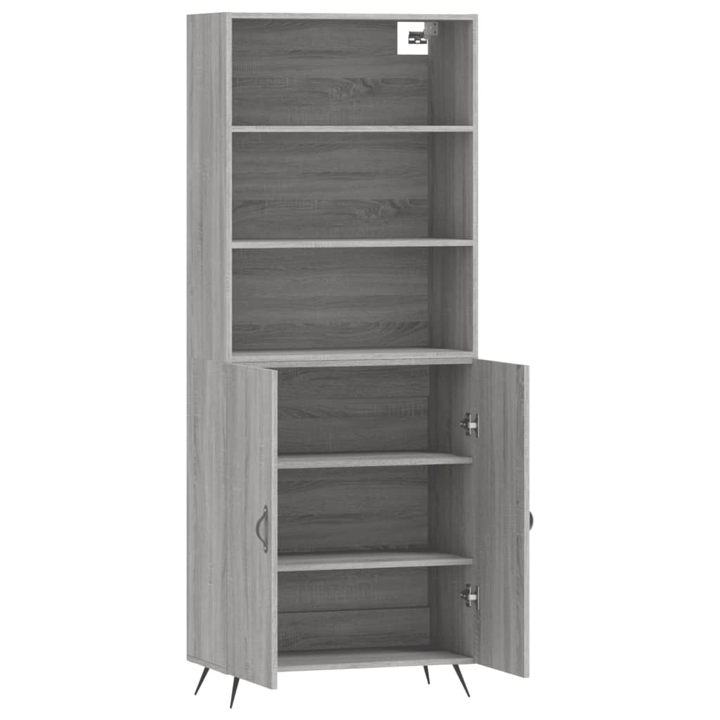 Highboard Grey Sonoma 69,5x34x180 cm Engineered Wood