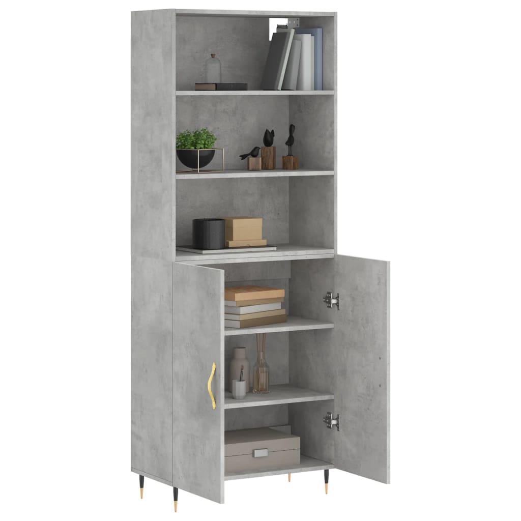 Highboard Concrete Grey 69,5x34x180 cm Engineered Wood
