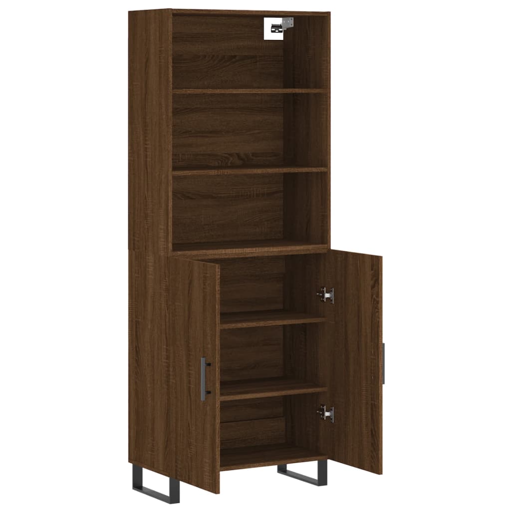 vidaXL Highboard Brown Oak 69.5x34x180 cm Engineered Wood